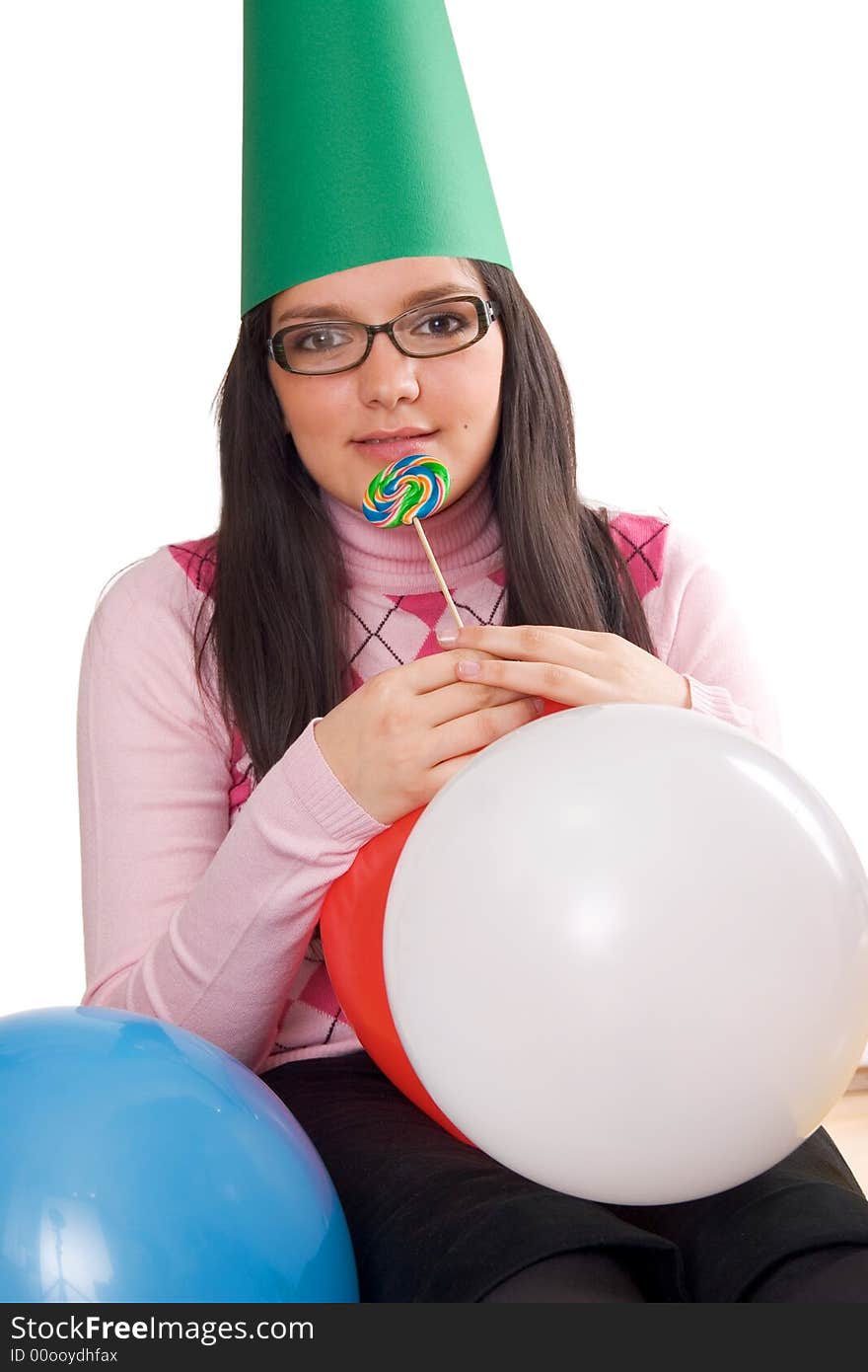 Young girl celebrating her birthday