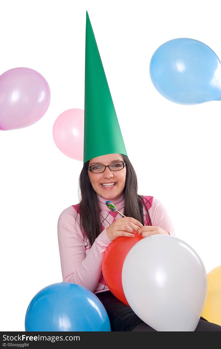 Young girl celebrating her birthday