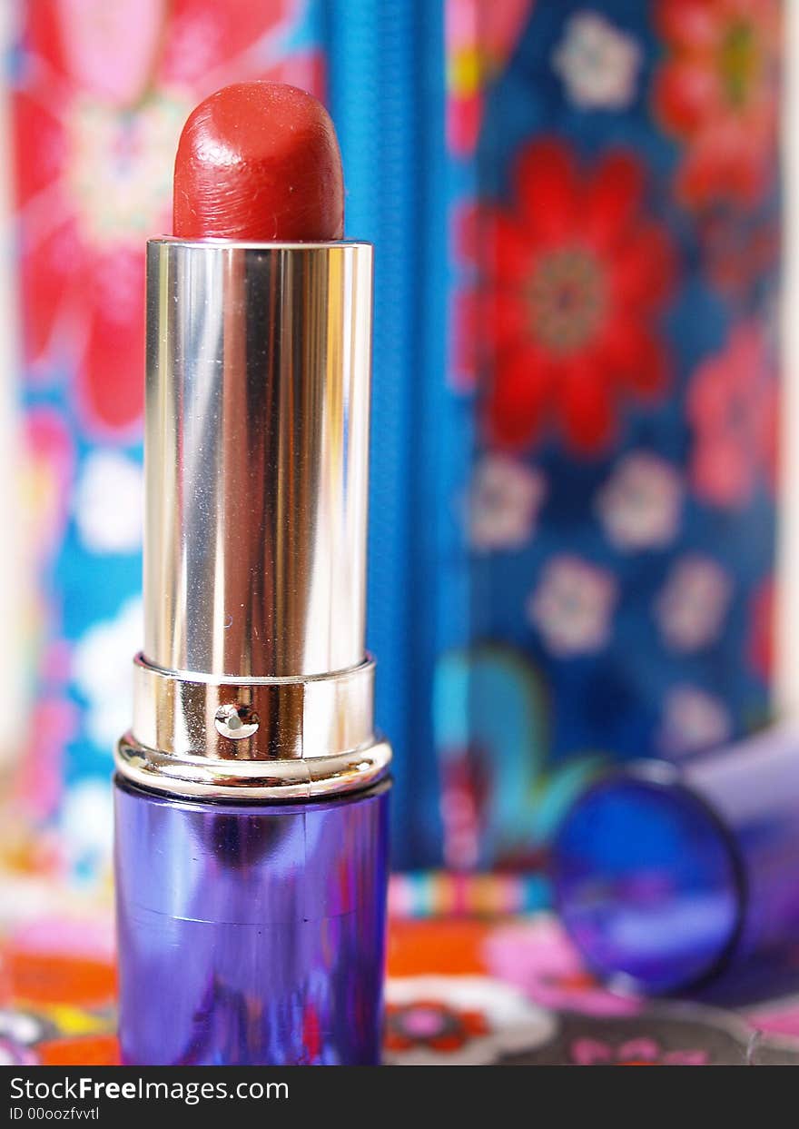 Lipstick on a colored background. Lipstick on a colored background