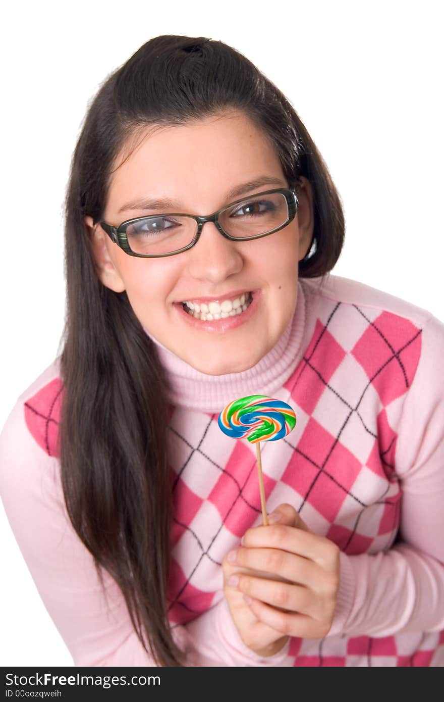 Girl Holding Lollipop