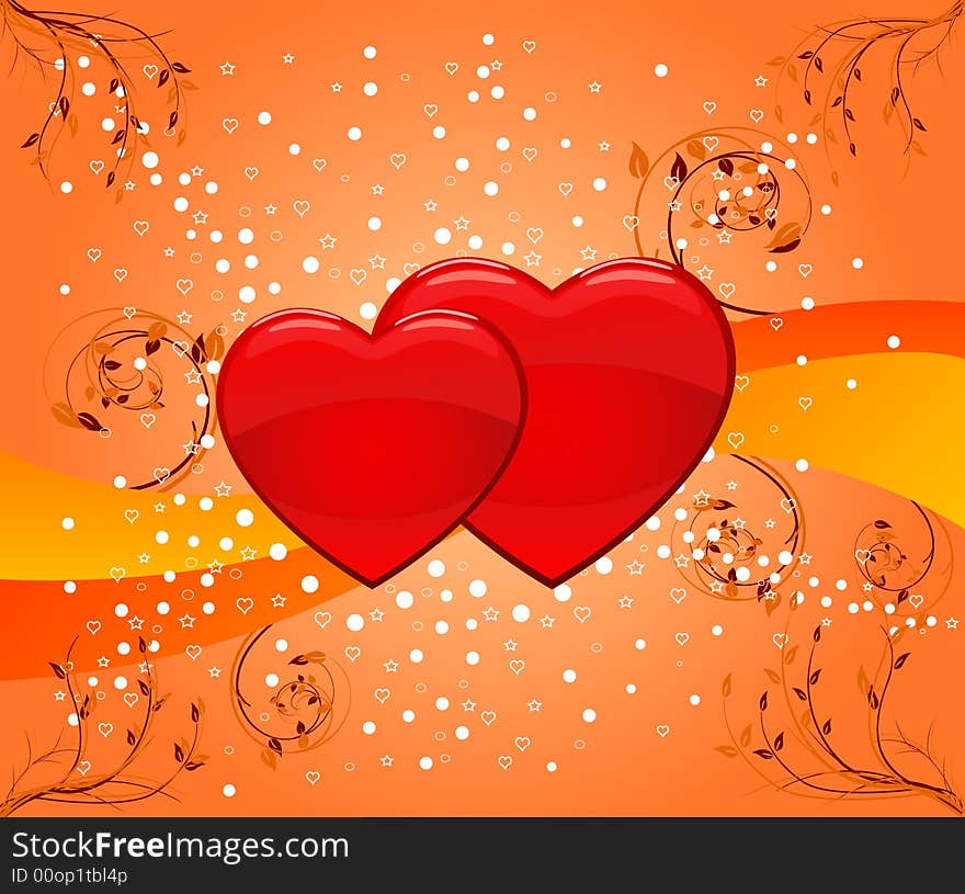 Romantic Background, Vector Illustration