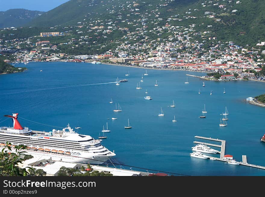 View of the harbor on the Island of St.Thomas. US Virgin Islands. View of the harbor on the Island of St.Thomas. US Virgin Islands