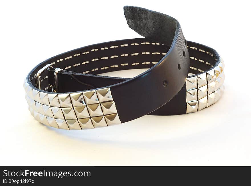 Leather belt on the isolated background