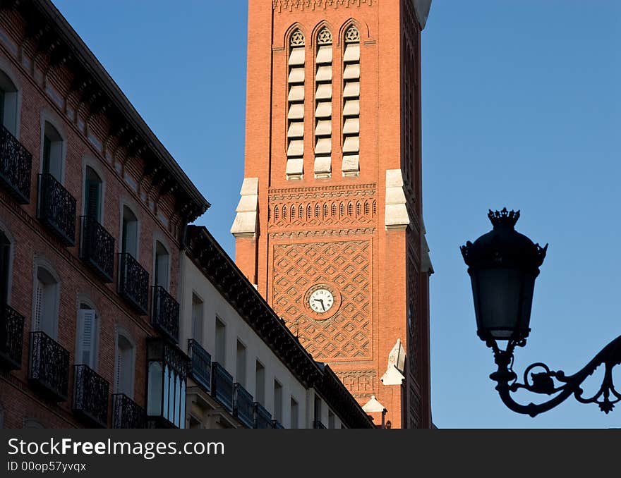 Bell Tower in the historical quarter of Madrid