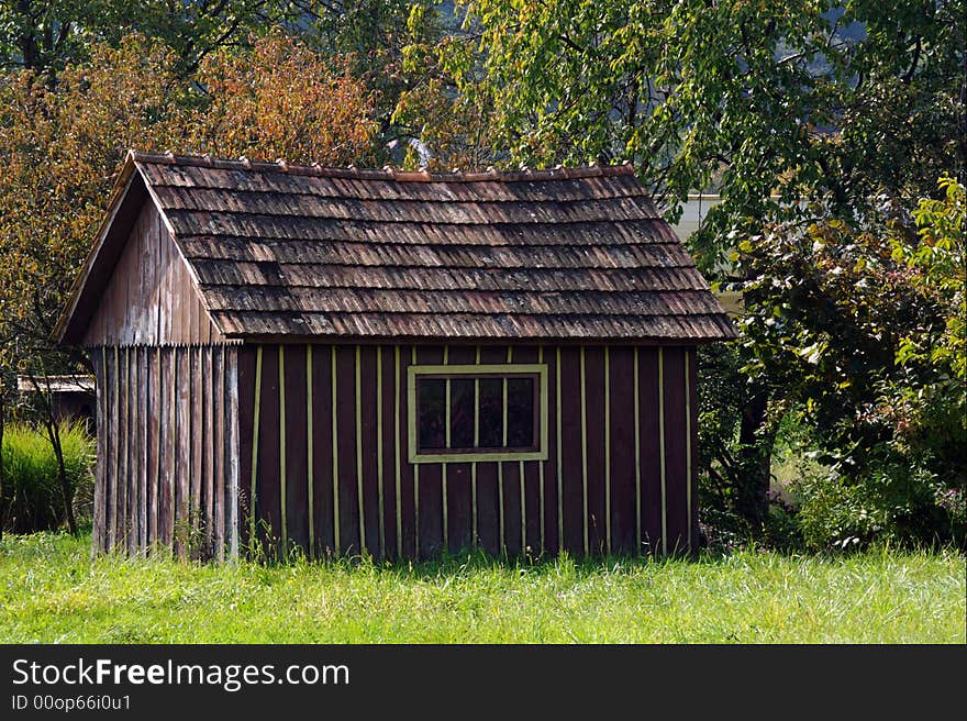 Old hut in the nature.