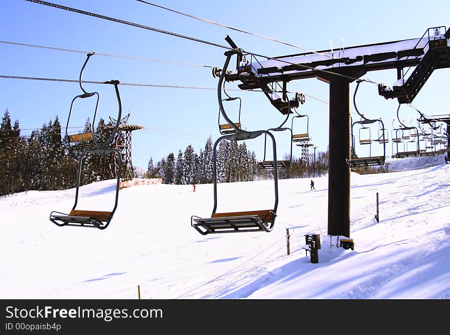 Chairlift of zao mount, japan