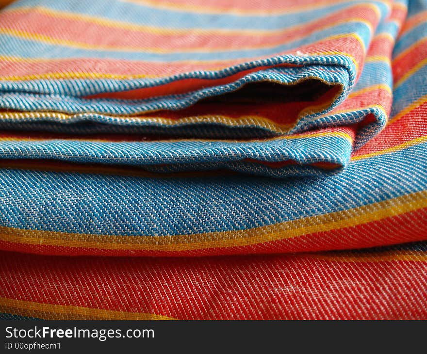 A stripy colored linen bedding