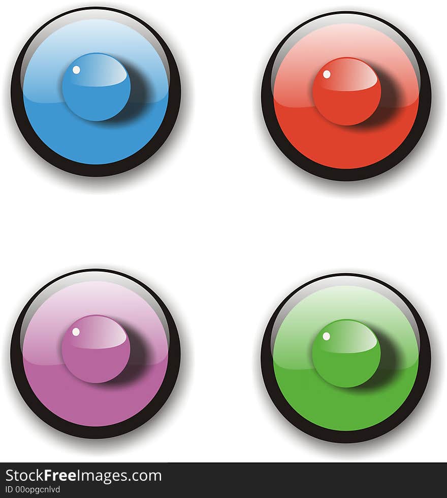 Color glass buttons for web