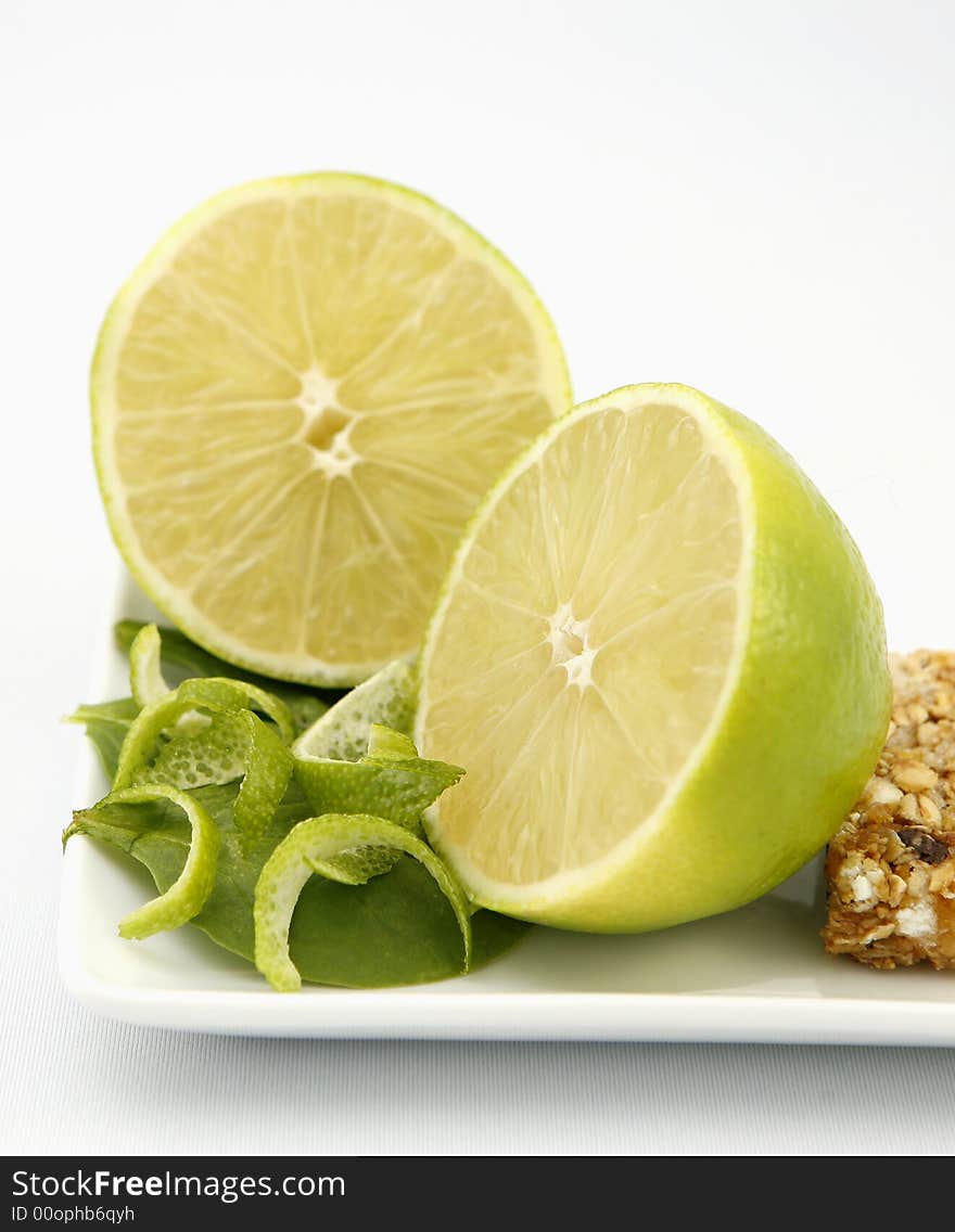 Lime and granola bar