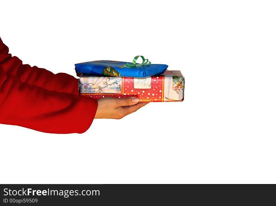 Hands holding a gift - christmas or birthday present