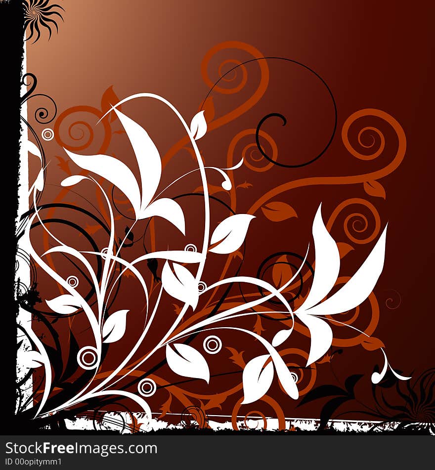 Floral background with illustration drawing