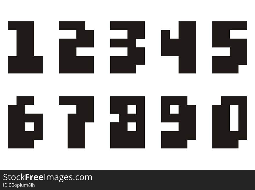 Art illustration of an stylized and original type of numbers. Art illustration of an stylized and original type of numbers