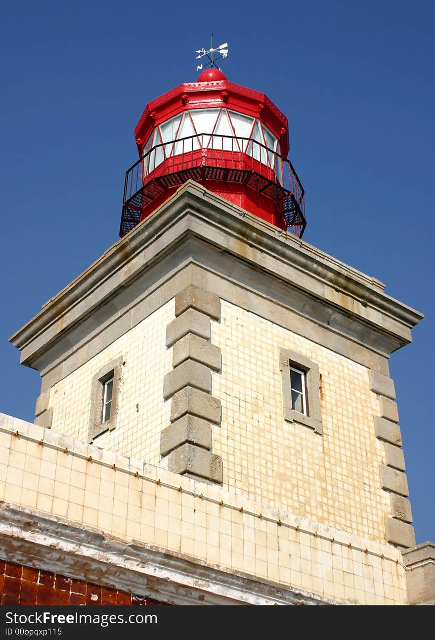 Old lighthouse building close up