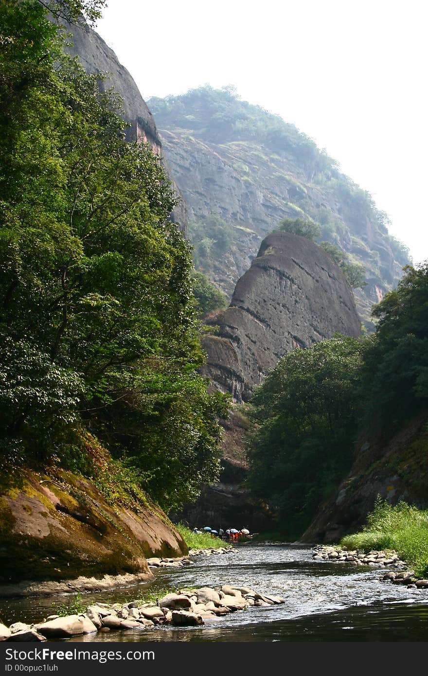 This picture was called shang qing rivulet. the shang qing rivulet was located on golden lake in fu jian province China. the totoal place was famous for it's dian xia geological physiognomy