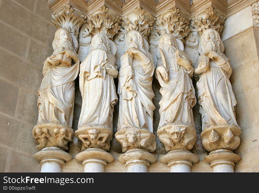 Detail of the evora cathedral entrance. Detail of the evora cathedral entrance