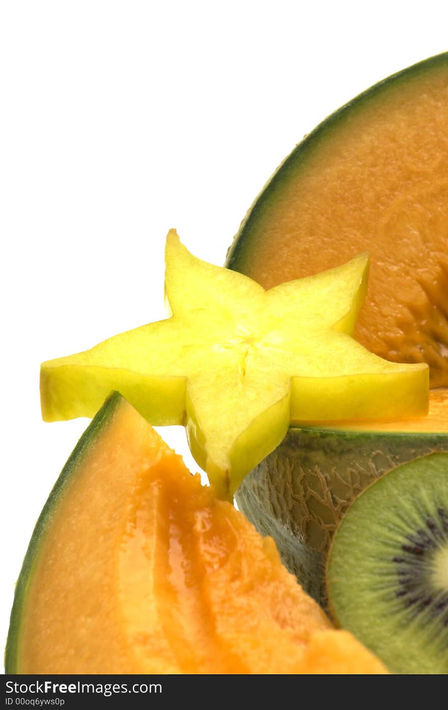 Starfruit and melon and kiwi