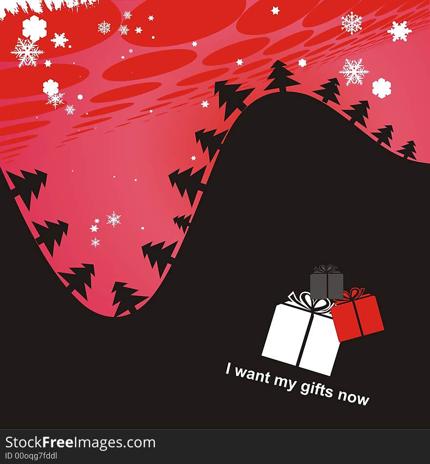 Christmas gift vector background red and black