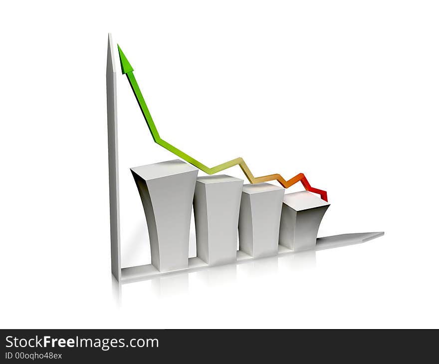 3d scene of business graphics in the manner of histograms