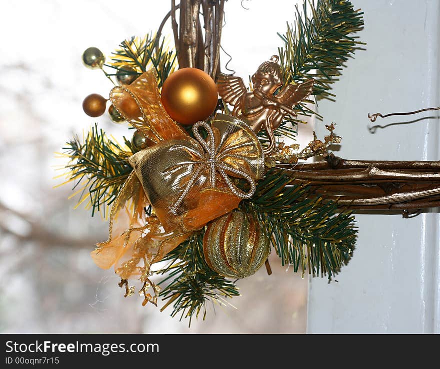 Christmas ornament on grey background