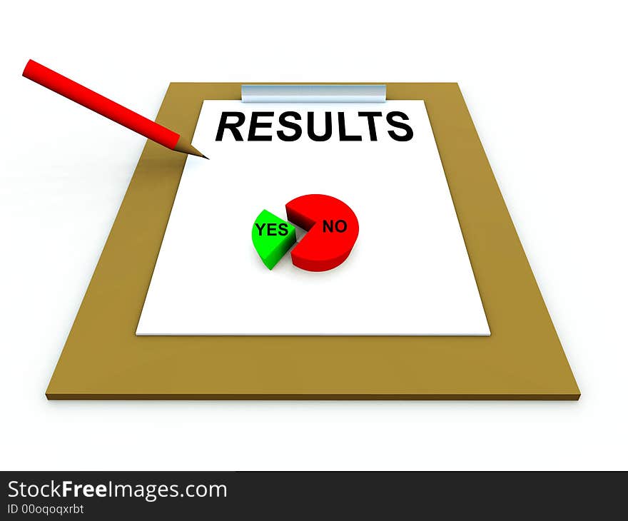 A conceptual image of a clipboard with a pie chart on it with a floating pen and some paper. A conceptual image of a clipboard with a pie chart on it with a floating pen and some paper.