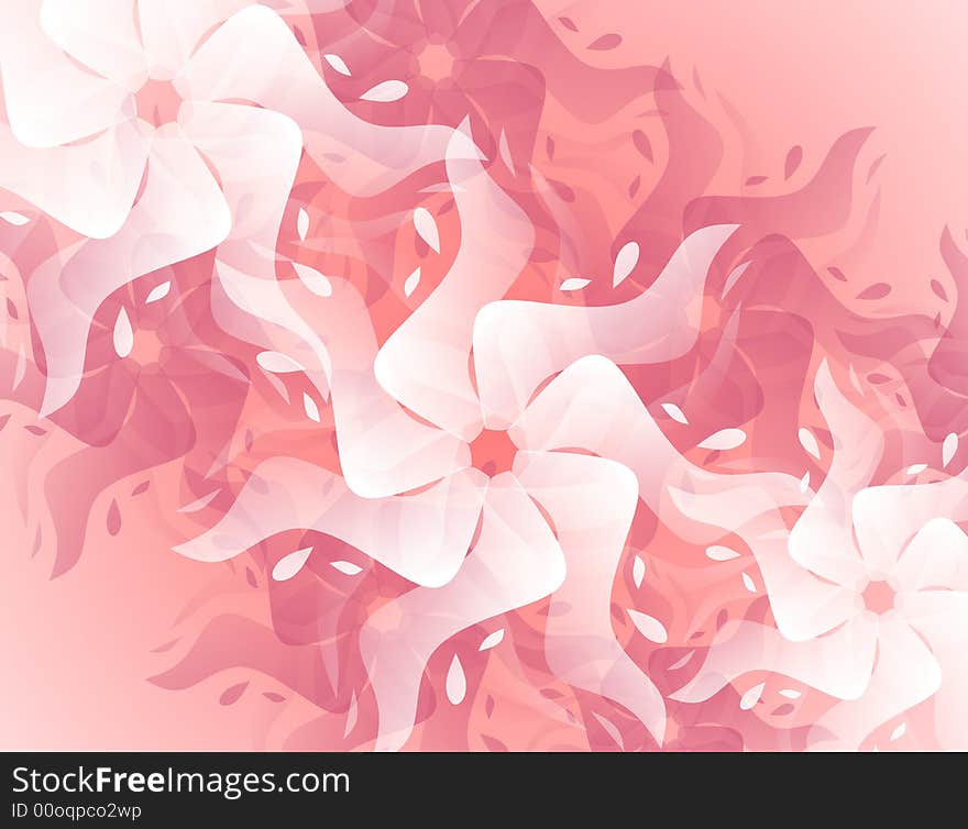 A background pattern featuring colorful pink opaque flower'splash' effect designs. A background pattern featuring colorful pink opaque flower'splash' effect designs