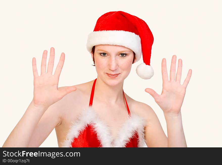 Studio portrait of a Faerie with short hair counting 10. Studio portrait of a Faerie with short hair counting 10