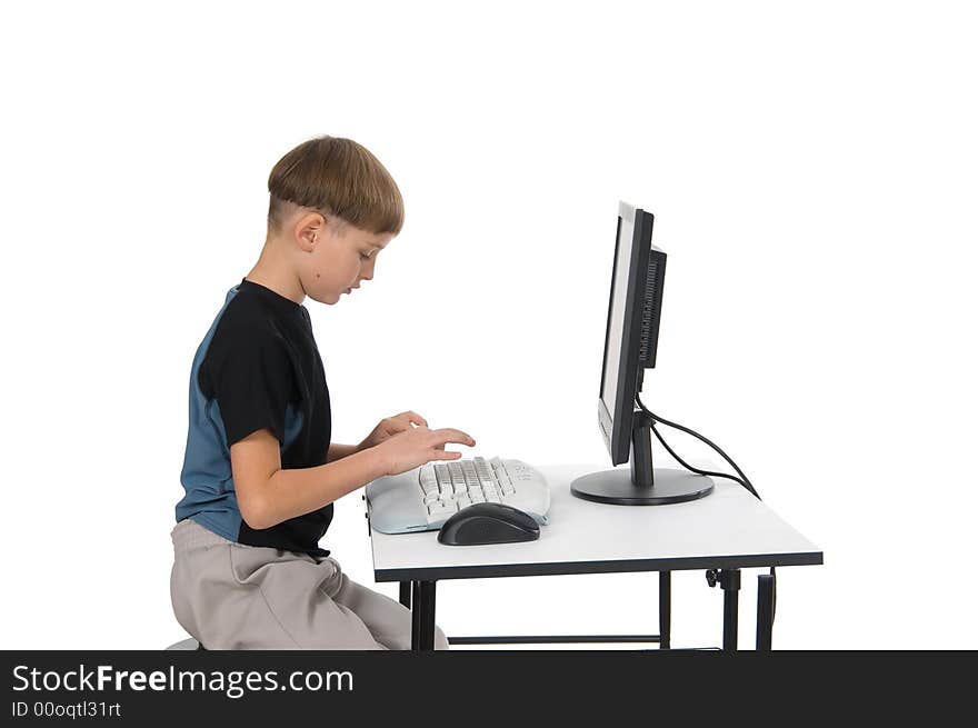 Boy on His Computer