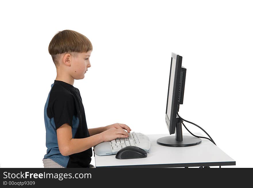 Boy on His Computer