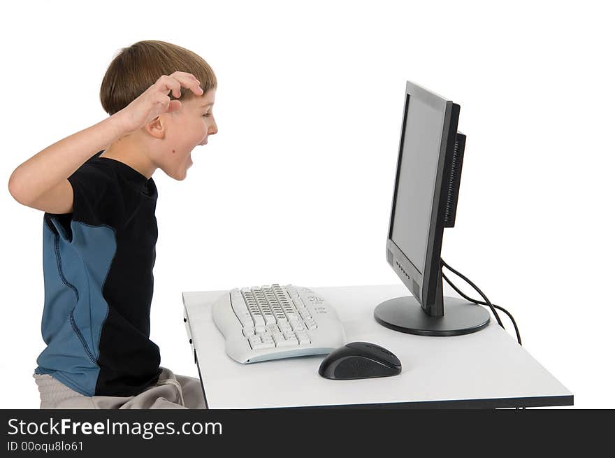 Boy on His Computer