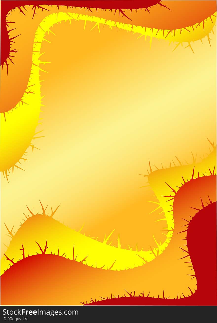 Background With Waves and Thorns in Red and Yellow Colors. Additional vector format in EPS. Background With Waves and Thorns in Red and Yellow Colors. Additional vector format in EPS.