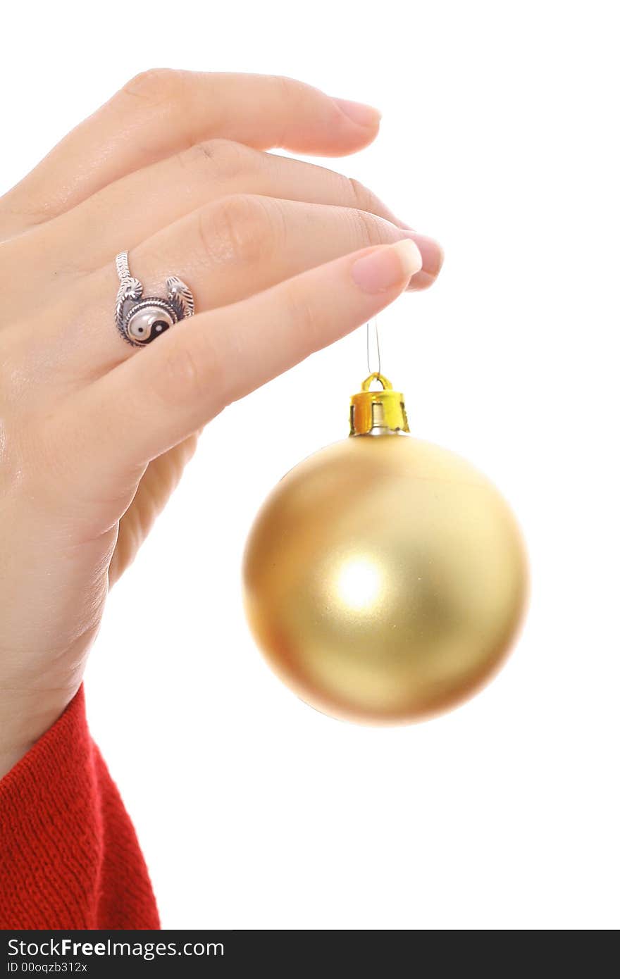 Hand holding an ornament