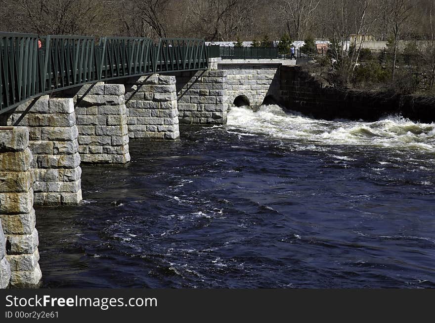 Footbridge across river