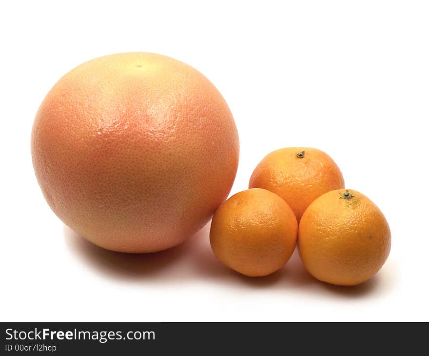 Citrus Fruits On White