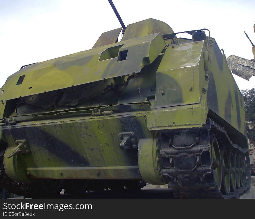 M113 armored fighting vehicle  used during the Vietnam War. Hanoi, Vietnam