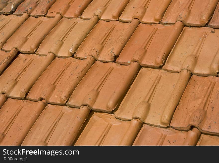 Tile roof on a French residence