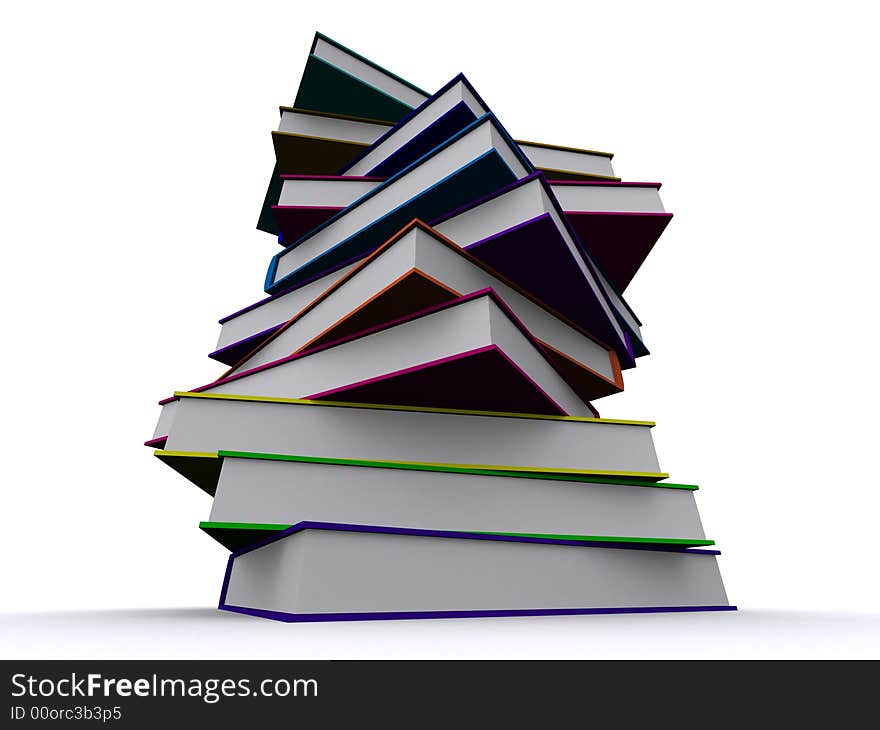 Stack of 3d books