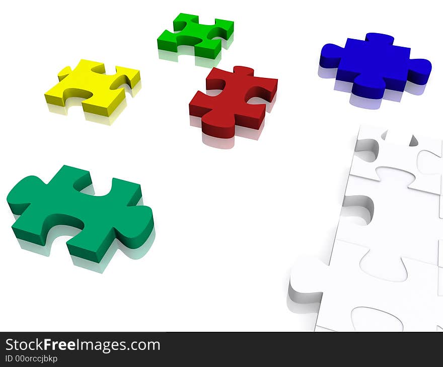 Cool 3d puzzle pieces render