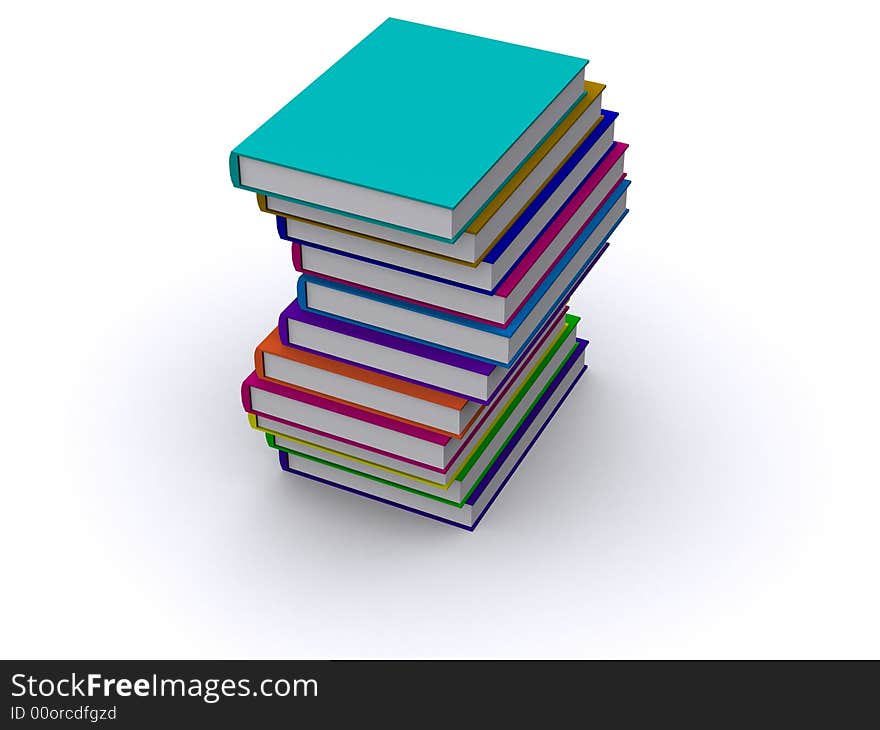 Stack of 3d books