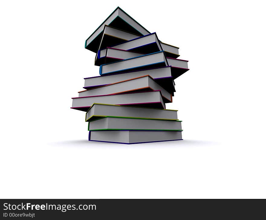 Stack Of 3d Books