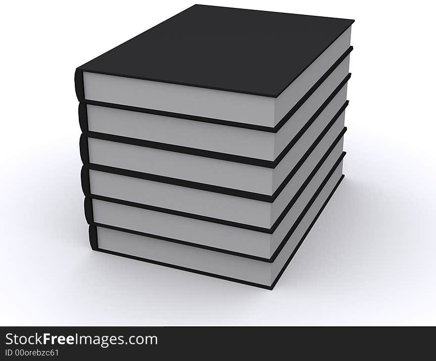 A 3d stack of black books