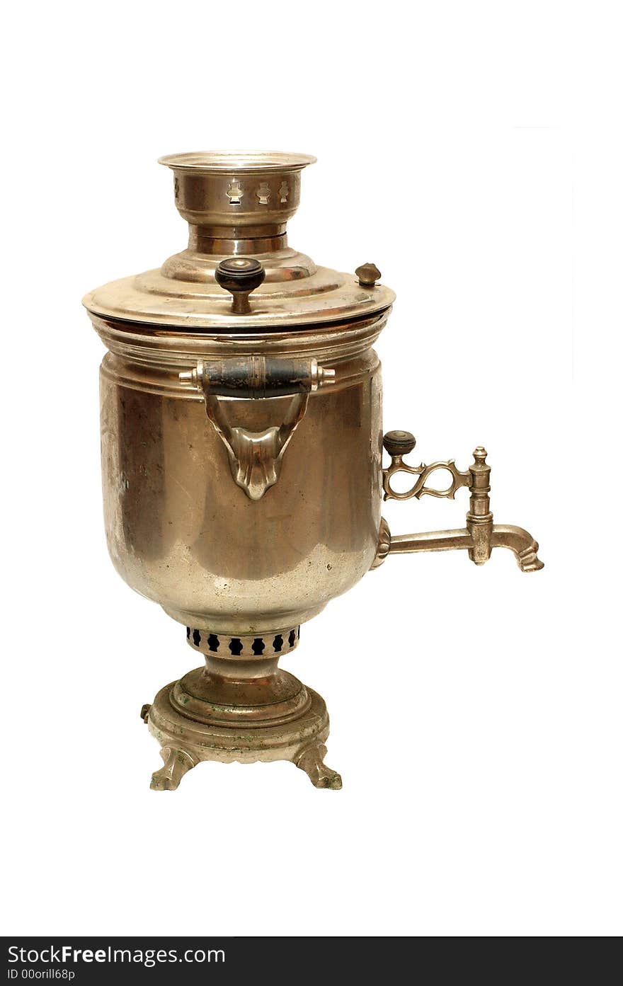 Old russian vintage bronze samovar (tradition russian kettle) from XIX century. Old russian vintage bronze samovar (tradition russian kettle) from XIX century