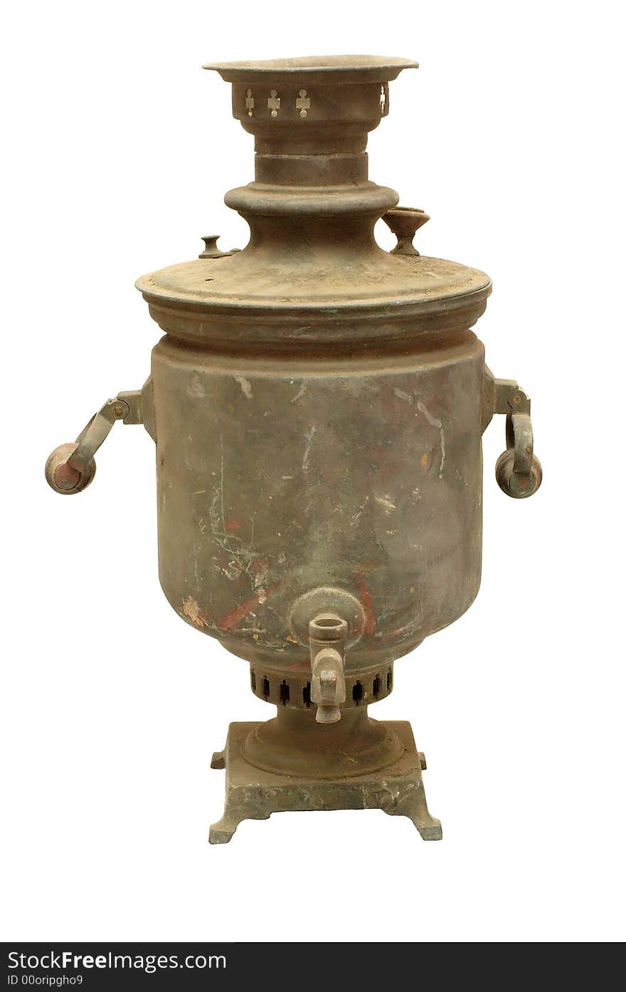 Old russian vintage bronze samovar (tradition russian kettle) from XIX century. Old russian vintage bronze samovar (tradition russian kettle) from XIX century