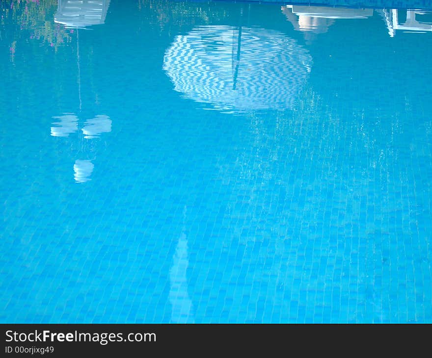 Blue Pool Umbrella Rest comfortable reflection idyllic