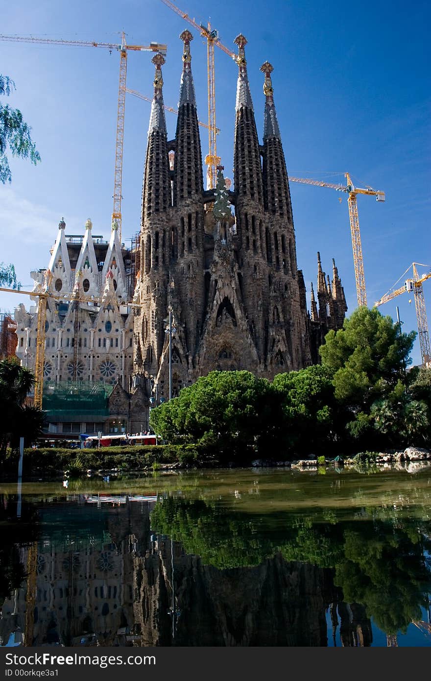 A landscape of the sagrada familia. A landscape of the sagrada familia