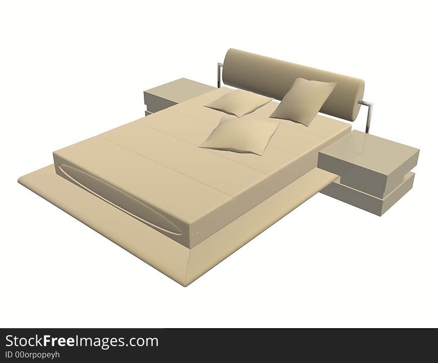 Modern bed, created with 3d max & rendered.