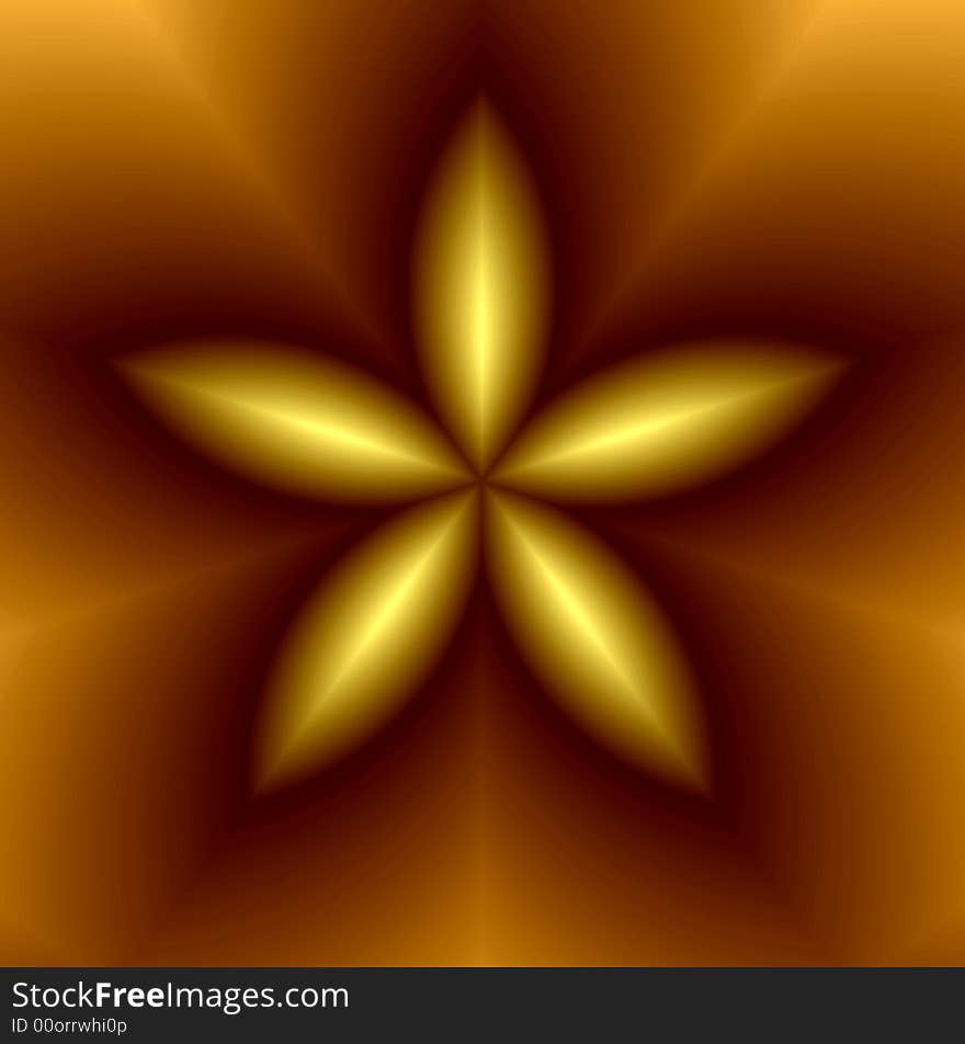 Yellow and brown flower design illustration on a dark background. Yellow and brown flower design illustration on a dark background