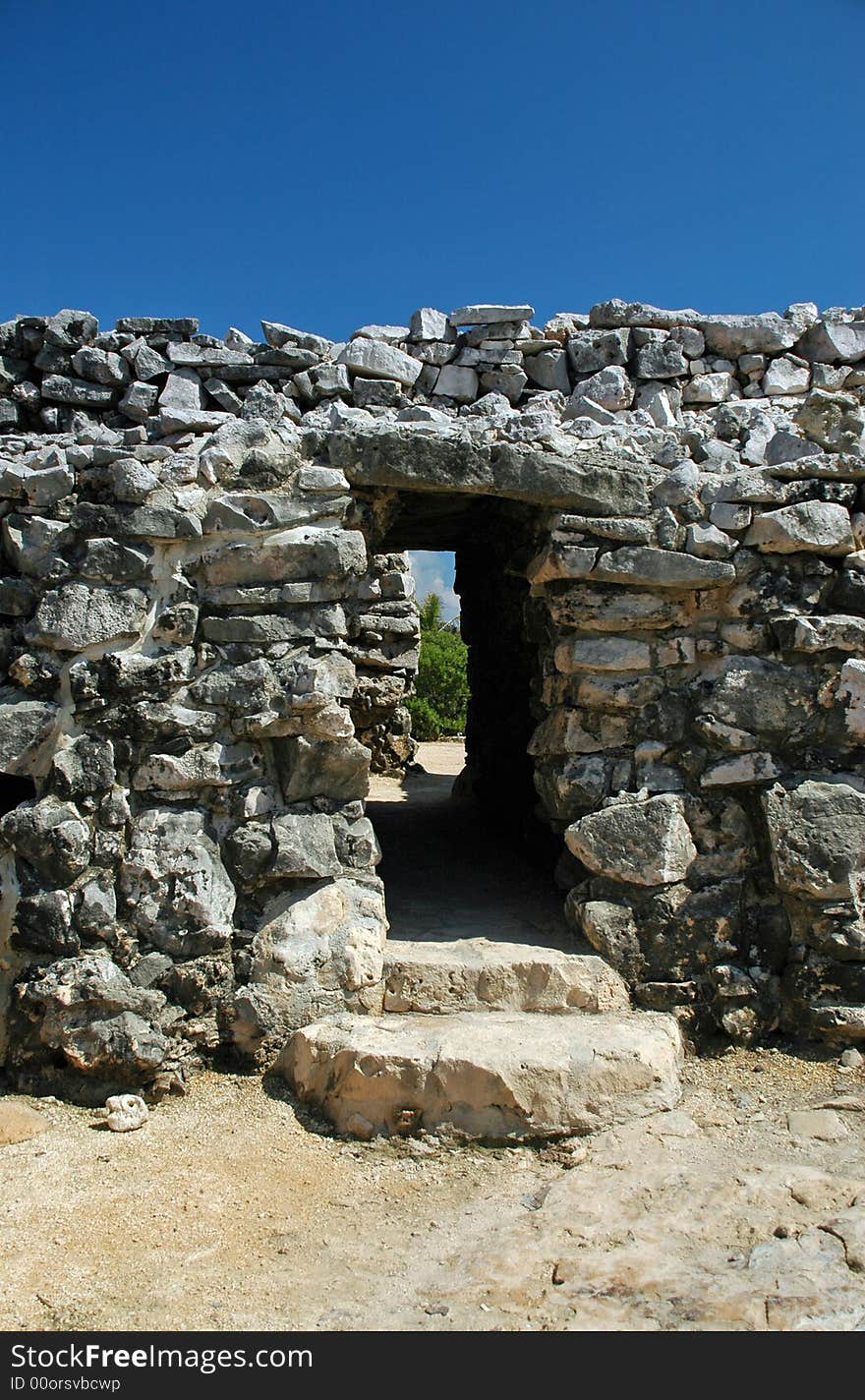 Closeup of Gateway through Ancient Mayan City Walls. Closeup of Gateway through Ancient Mayan City Walls.