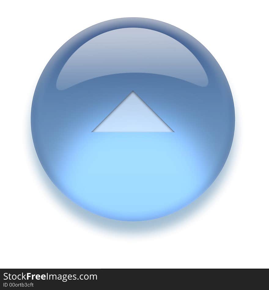 Shiny transparent high-resolution Aqua Icon with shadow, isolated on white. Icon color can be easily changed with Hue/Saturation