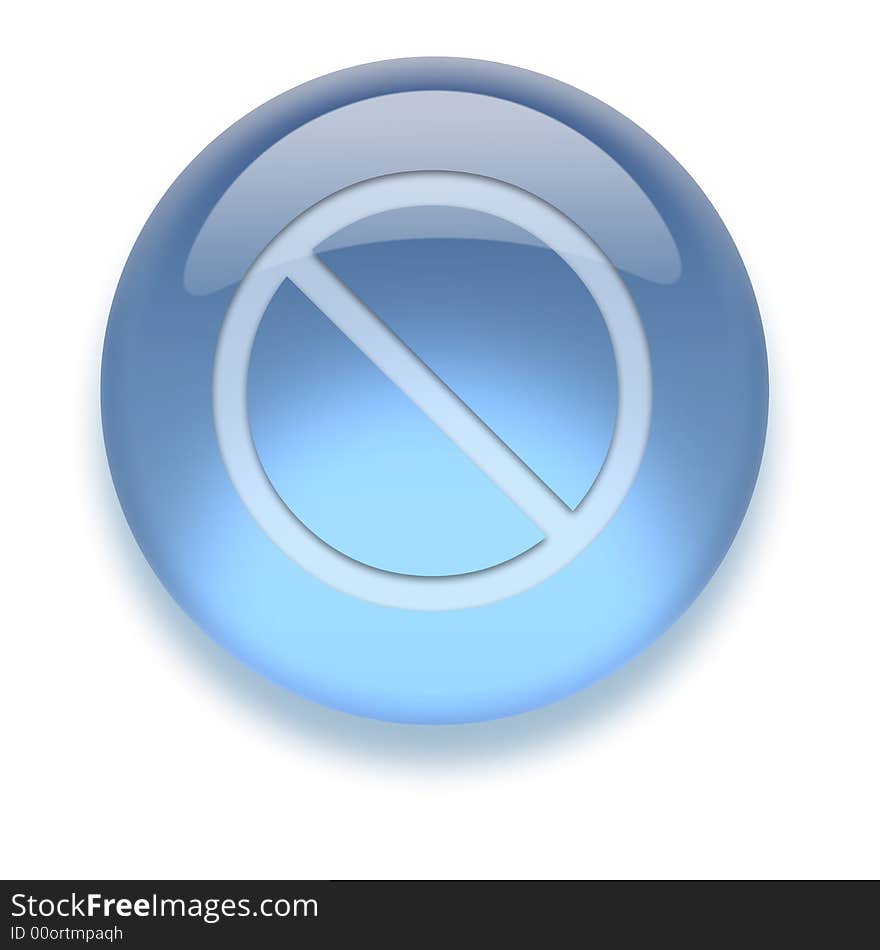 Shiny transparent high-resolution Aqua Icon with shadow, isolated on white. Icon color can be easily changed with Hue/Saturation