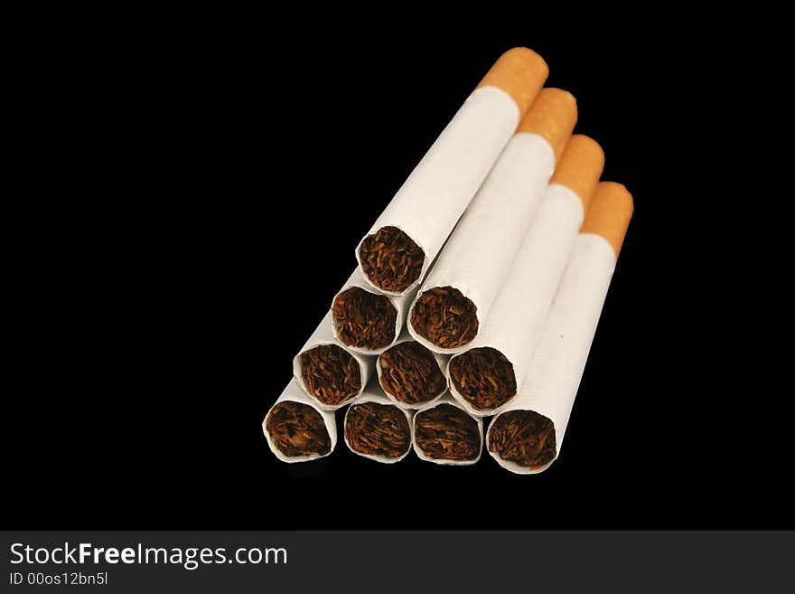 Isolated Cigarettes on a black background